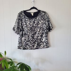 H&M Sequin disco ball Boxy Shirt